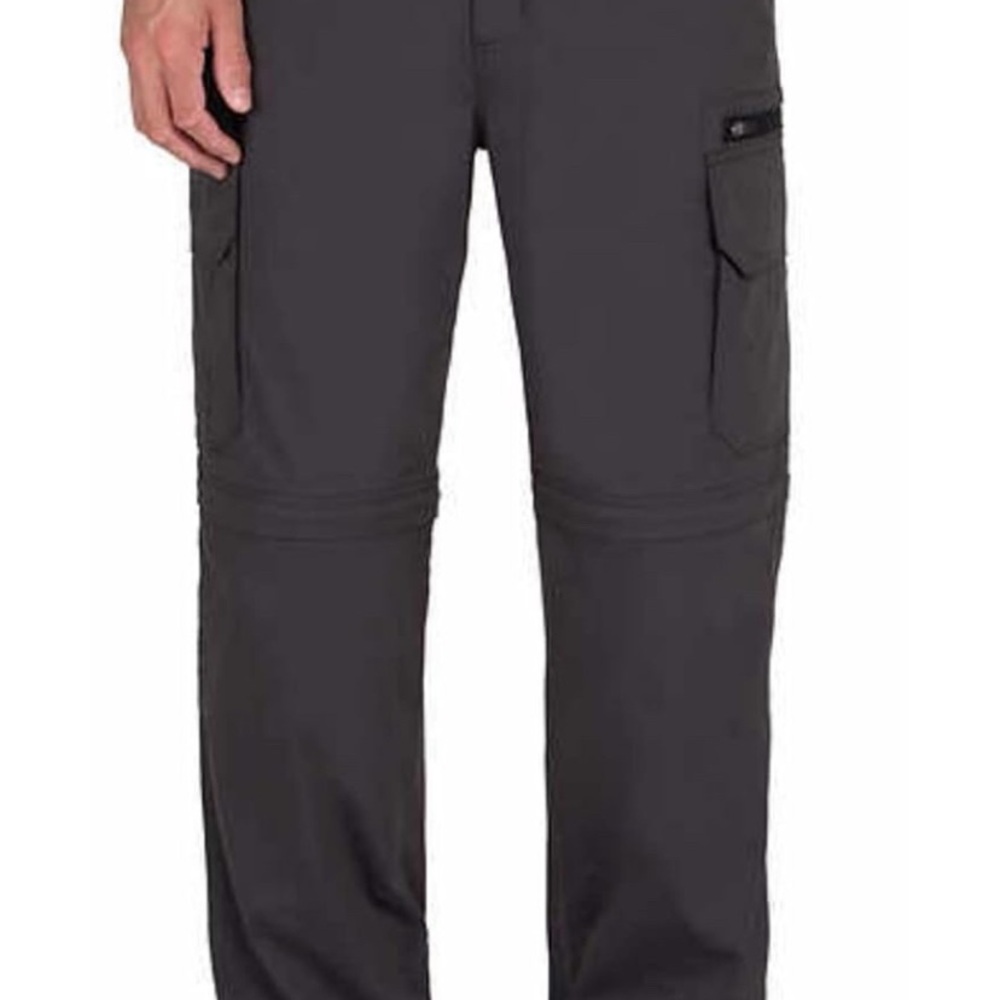 Men's Convertible Relaxed Fit Charcoal Gray Work Hiking Cargo Pants Mx30